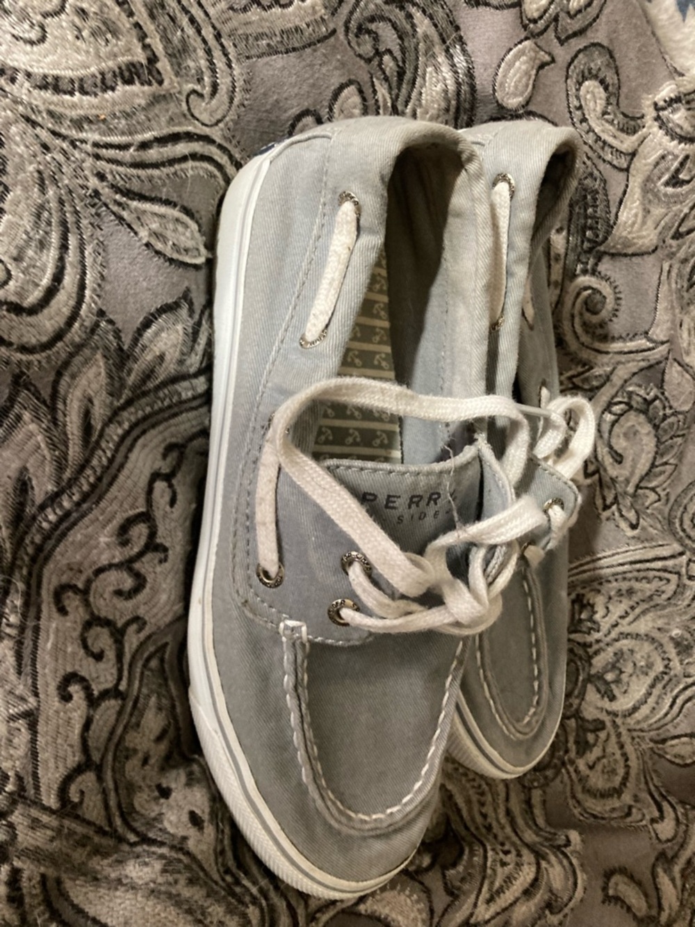 Sperry Light Gray Canvas Boat Sneakers 6